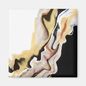 Alligare Abstract Gold Black White Fluid Art Magneet (Voorkant)