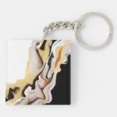 Alligare Abstract Gold Black White Fluid Art Sleutelhanger (Achterkant)