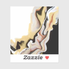 Alligare Abstract Gold Black White Fluid Art Sticker