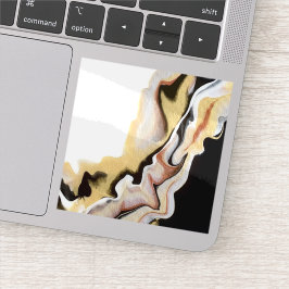 Alligare Abstract Gold Black White Fluid Art Sticker