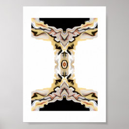 Alligare Gouden Abstracte Acryl Vloeibare Kunst Poster