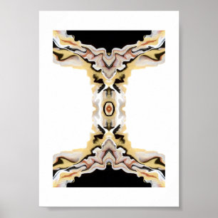 Alligare Gouden Abstracte Acryl Vloeibare Kunst Poster