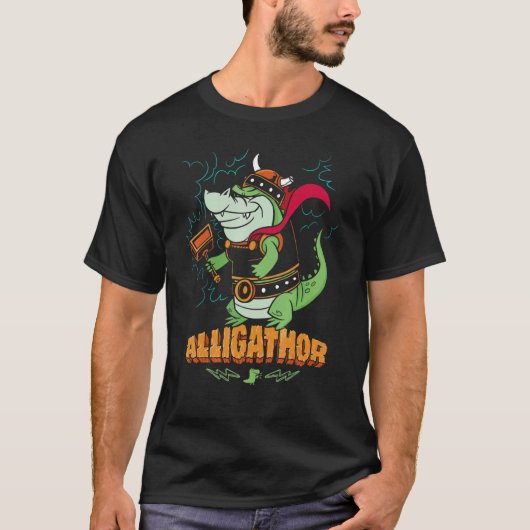 Alligathor Norse Mythology Thor Alligator Viking T-shirt (Voorkant)