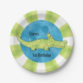  Alligator 1st Birthday Paper Bord (Voorkant)