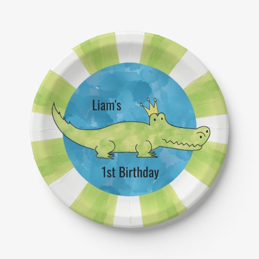  Alligator 1st Birthday Paper Bord (Voorkant)