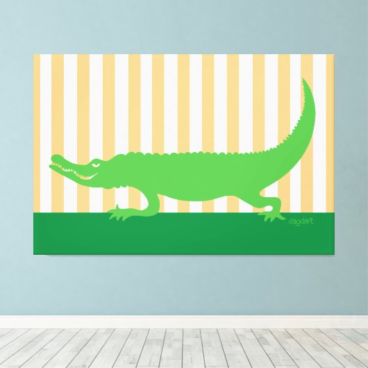 Alligator 40x60 Canvas Art Afdruk (Insitu (Houten vloer))