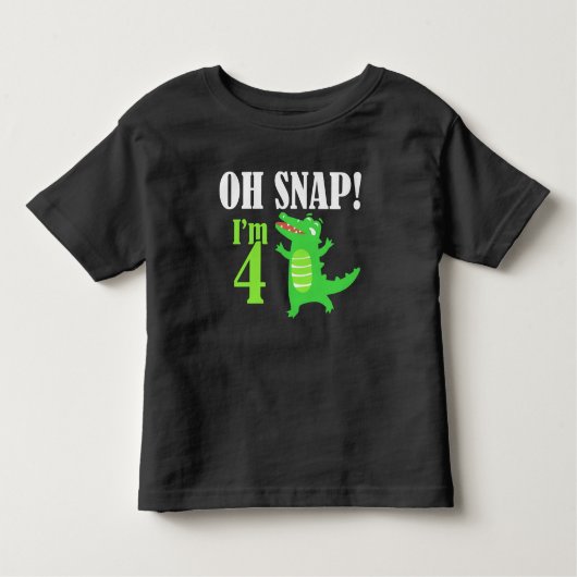 Alligator 4e verjaardag jongens T-shirt (Voorkant)