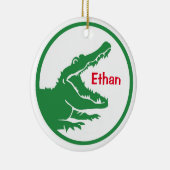 Alligator aangepast kerstfeest keramisch ornament (Rechts)