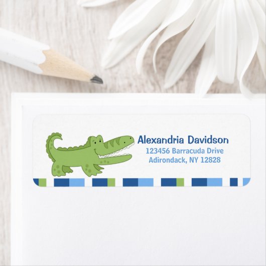 Alligator Aangepaste Adresetiketten - Groen/Blauw Etiket (Insitu)