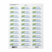 Alligator Aangepaste Adresetiketten - Groen/Blauw Etiket (Full Sheet)