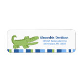 Alligator Aangepaste Adreslabels - Groen/Blauw Etiket (Voorkant)