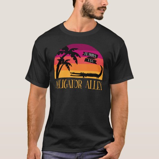 Alligator Alley Florida Everglades Retro T-shirt (Voorkant)