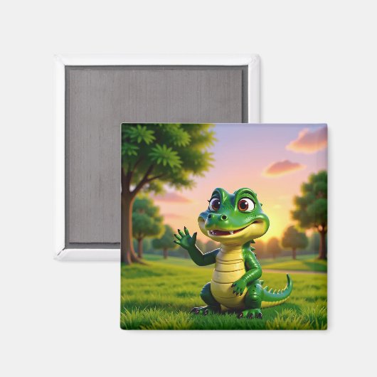 Alligator Andy – Kids Art  Magnet - Hi (Voorkant / Achterkant)