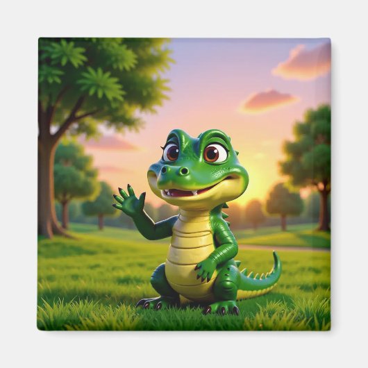 Alligator Andy – Kids Art  Magnet - Hi (Voorkant)