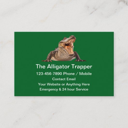 Alligator Animal Trapper Theme Visitekaartje (Voorkant)