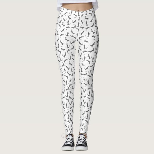 Alligator  Art Pattern CUSTOM BG COLOR Leggings (Voorkant)