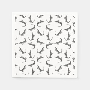 Alligator  Art Pattern CUSTOM BG COLOR Servet