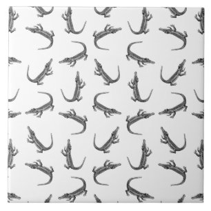 Alligator Art Pattern CUSTOM BG COLOR Tegeltje