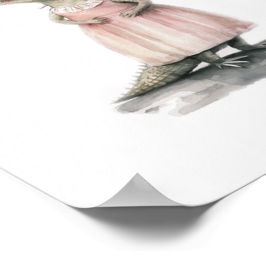 Alligator Art Print - "Alligator in roze" (Hoek)