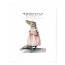 Alligator Art Print - "Alligator in roze"