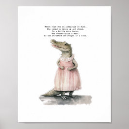 Alligator Art Print - "Alligator in roze"