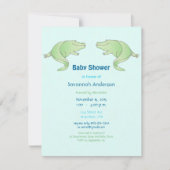 Alligator Baby Boy Shower-uitnodigingen Kaart (Voorkant)