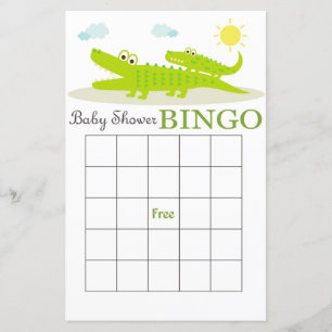 Alligator baby shower bingo