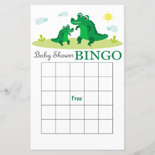 Alligator baby shower bingo