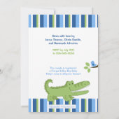 Alligator Baby shower Invitation Blue/Green 5x7 Kaart (Achterkant)