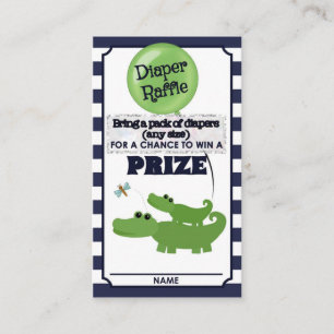 Alligator Baby shower LUIER RAFFLE TICKETS Blauw Informatiekaartje