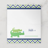 Alligator Baby shower- of verjaardagsplaatskaarten Plaatskaartje (Buitenkant ongevouwen)
