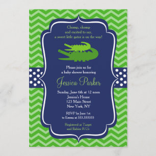 Alligator Baby Shower-uitnodigingen Kaart