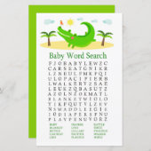 Alligator Baby shower Word Search Game (Voorkant / Achterkant)