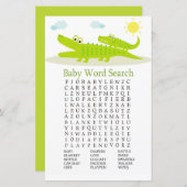 Alligator Baby shower Word Search Game (Voorkant / Achterkant)