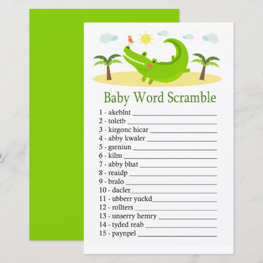 Alligator Baby word scramble game (Voorkant / Achterkant)