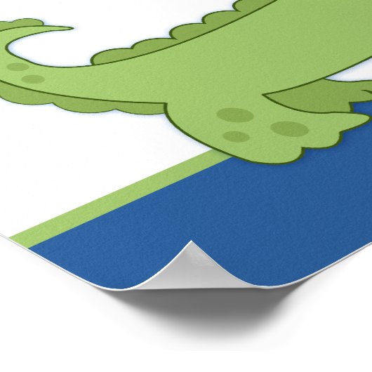 Alligator Banner Poster Print - blauw/groen (Hoek)