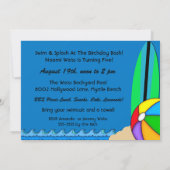 Alligator Beach Party Zwemmen Verjaardagsuitnodigi Kaart (Achterkant)