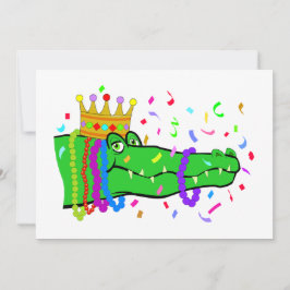 Alligator Beads Mardi Gras Party Kaart