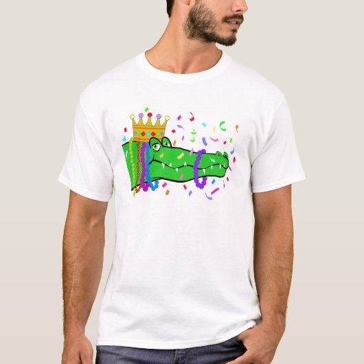 Alligator Beads Mardi Gras T-shirt (Voorkant)