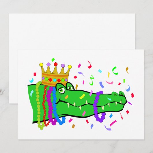 Alligator Beads Party Kaart (Voorkant / Achterkant)