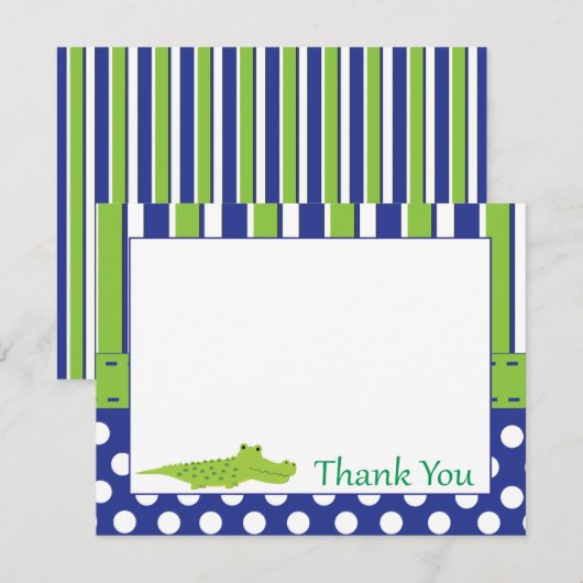 Alligator bedankje bedankkaart (Voorkant / Achterkant)