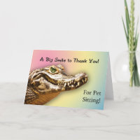 Alligator-bedankt voor het zitten van huisdieren