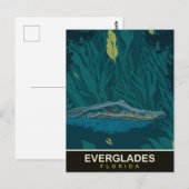Alligator bij Everglades, Florida, Reizen Briefkaart (Voorkant / Achterkant)