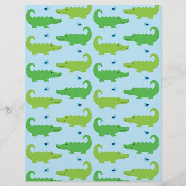 Alligator Bird Baby Scrapbook Paper (Voorkant)