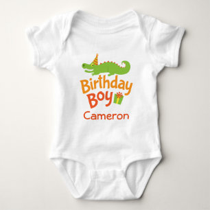 Alligator Birthday Boy Gepersonaliseerd Partij T-s Romper