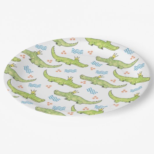 Alligator Birthday Paper Bord 9" (Gekanteld)