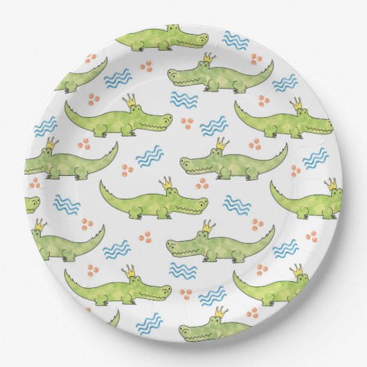 Alligator Birthday Paper Bord 9" (Voorkant)