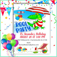 Alligator Birthday Party Invitation