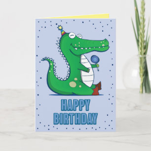 Alligator Birthday Wenskaart Kaart