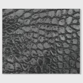 Alligator Black Faux Leather Cadeaupapier (Vlak)
